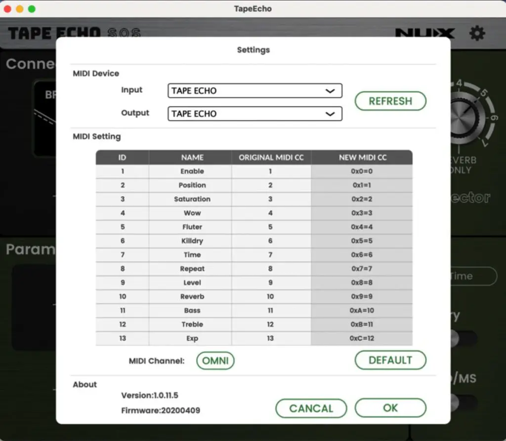 NUX NDD-7 Tape Echo editor