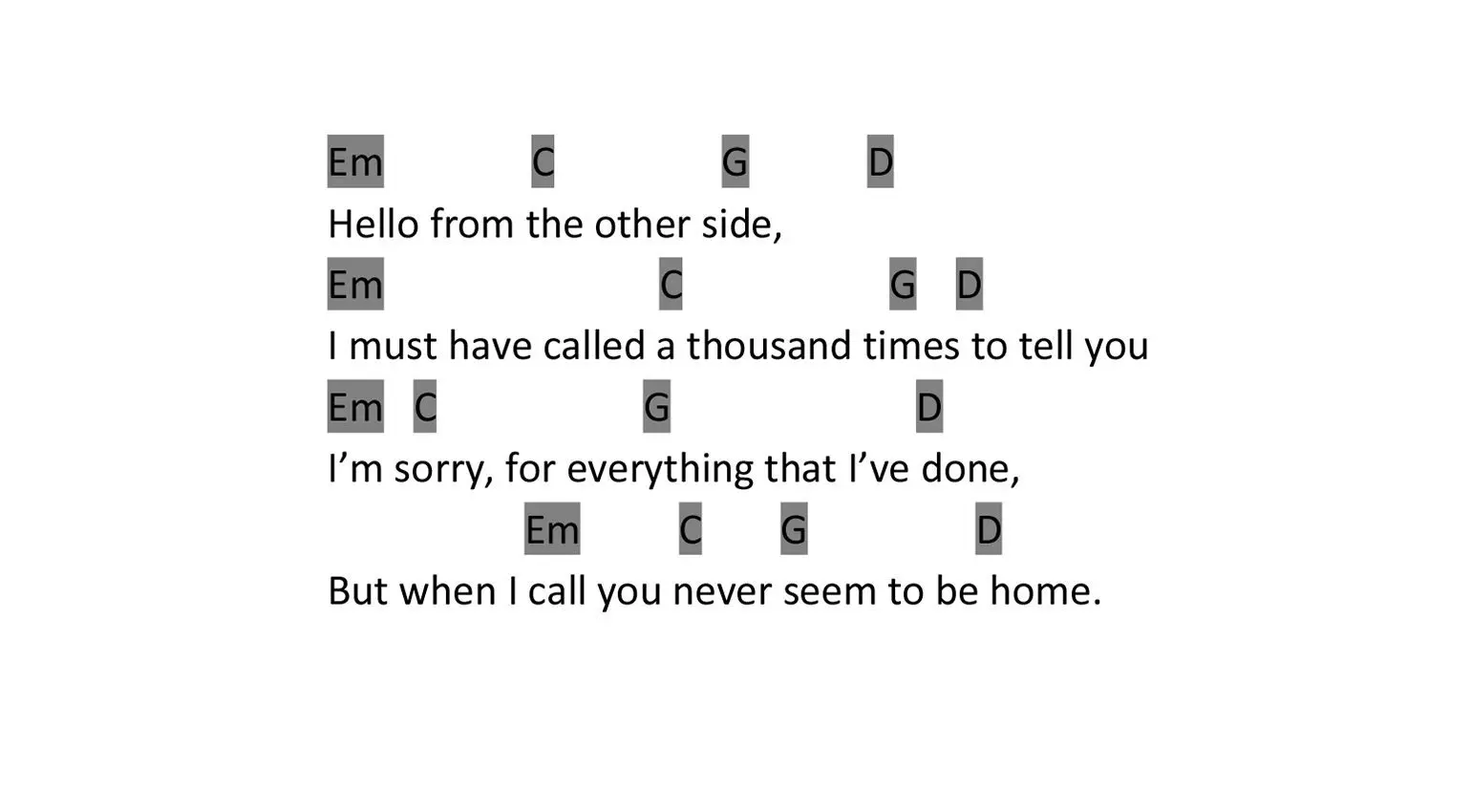 “Hello” di Adele: Testo e accordi