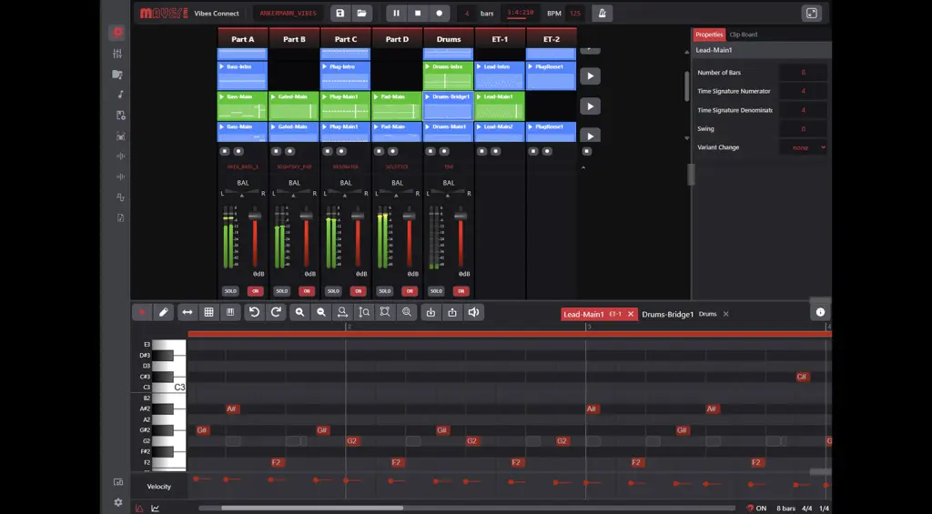 Vibes in DAW Mode: Clip Launcher