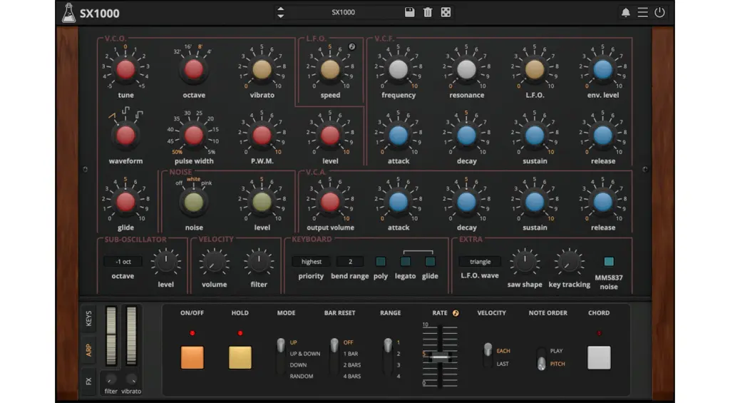 AudioThing SX1000 - Sezione arpeggiatore