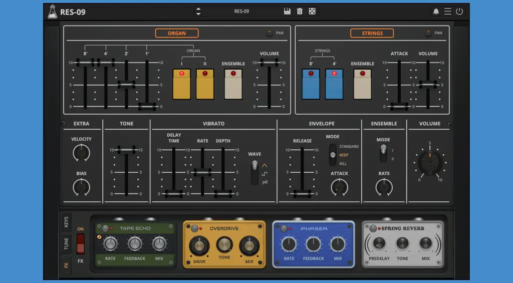 Il sintetizzatore software offre quattro effetti integrati