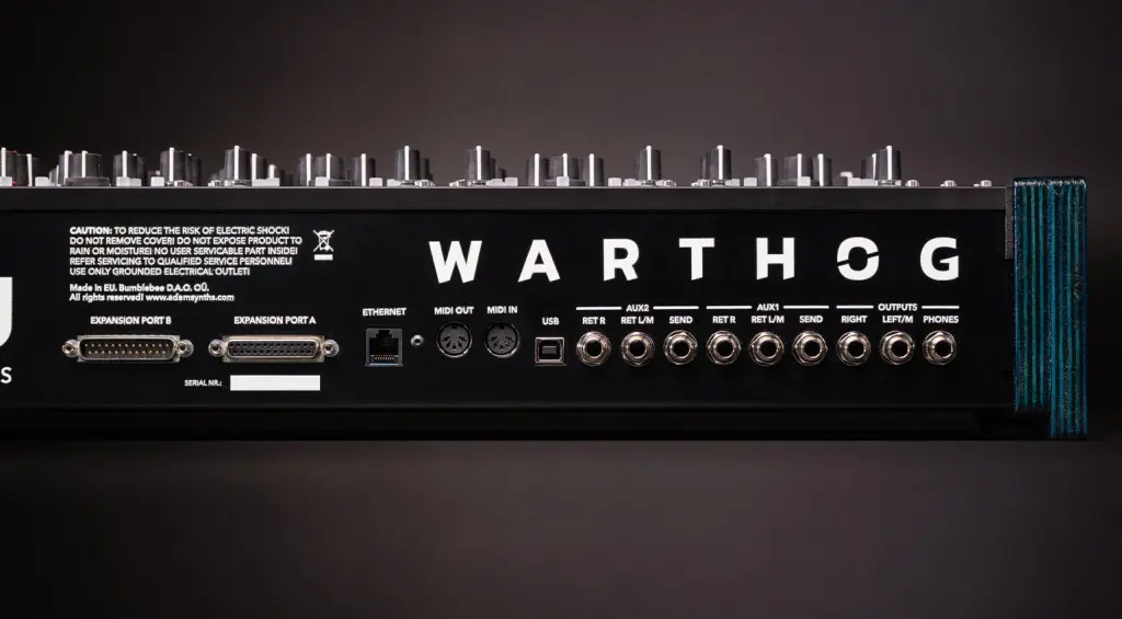Adamsynths Warthog: il pannello posteriore