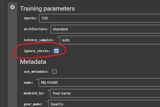 Spunta per ignorare i controlli iniziali
