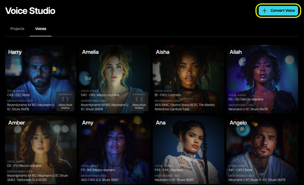 Il Voice Studio su Moises