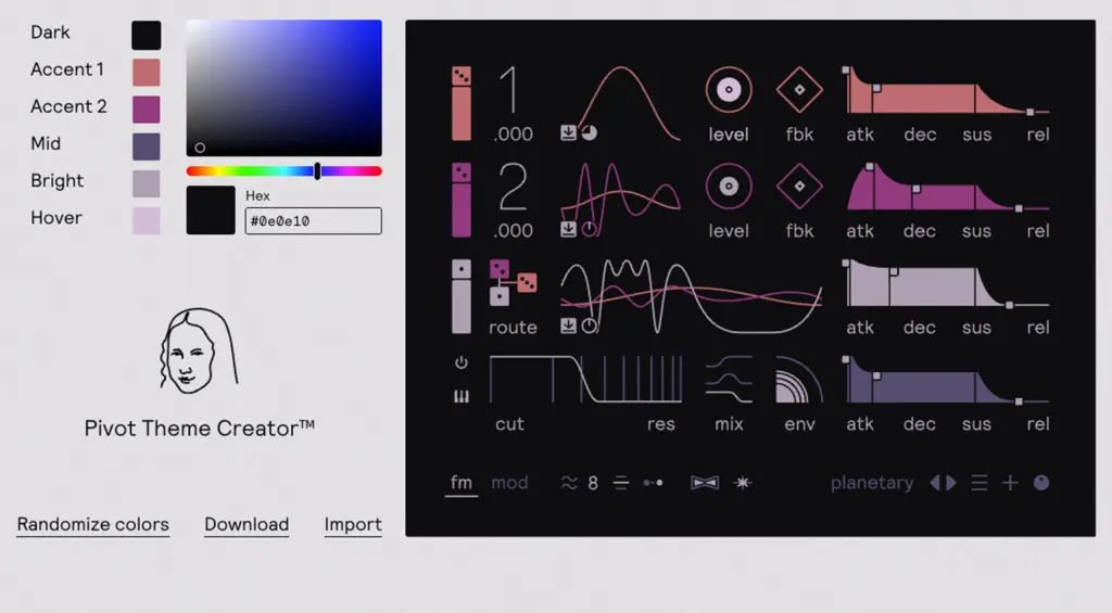 Theme Editor di Pivot
