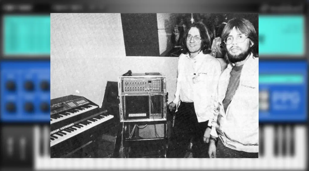 Wolfgang Palm e Wolfgang Düren nel 1983 con il Wave 2.2, Waveterm e Processor Keyboard