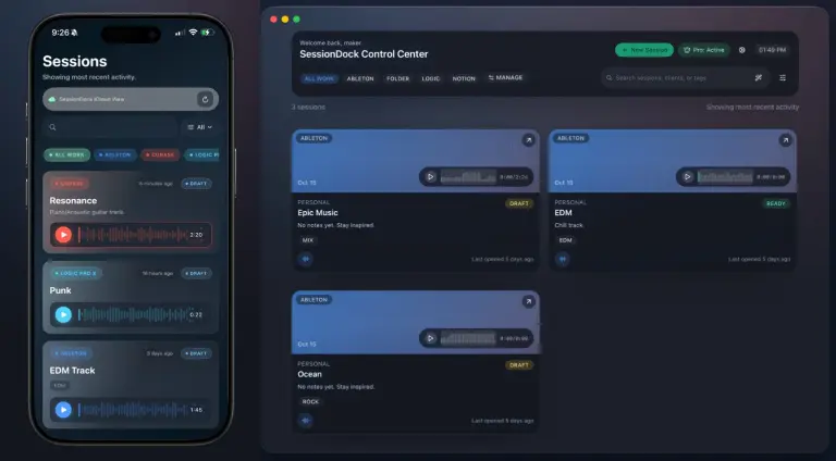 SessionDock: lo strumento che musicisti e producer stavano aspettando!
