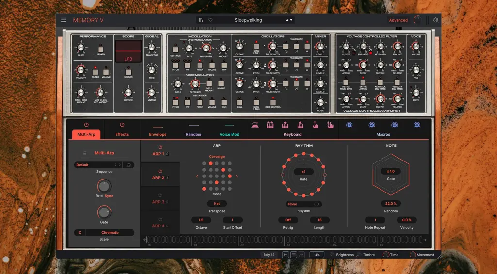 Arturia Memory V Arpeggiator