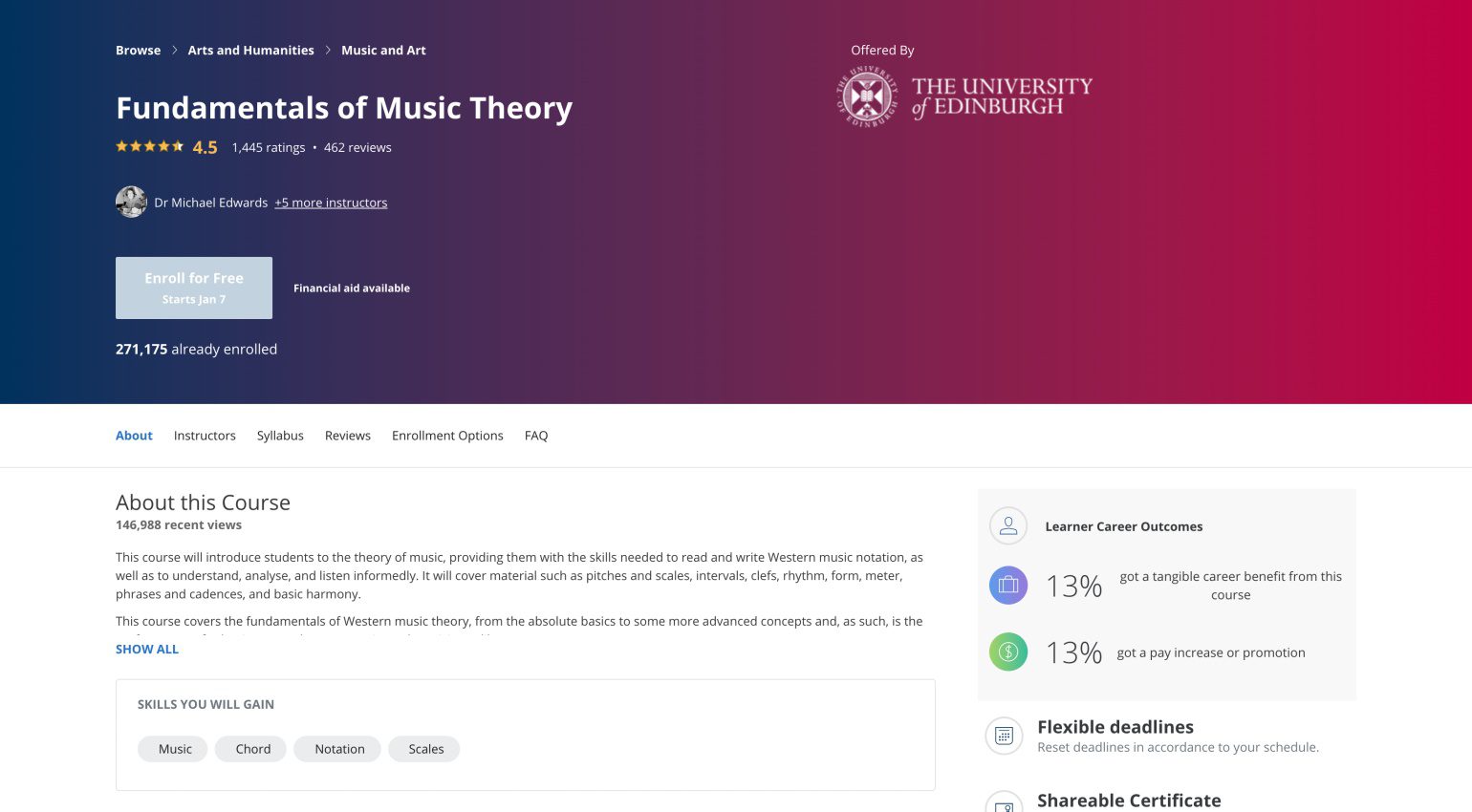 L'Università di Edimburgo apre in modo ammirevole l'insegnamento accademico online a chiunque.