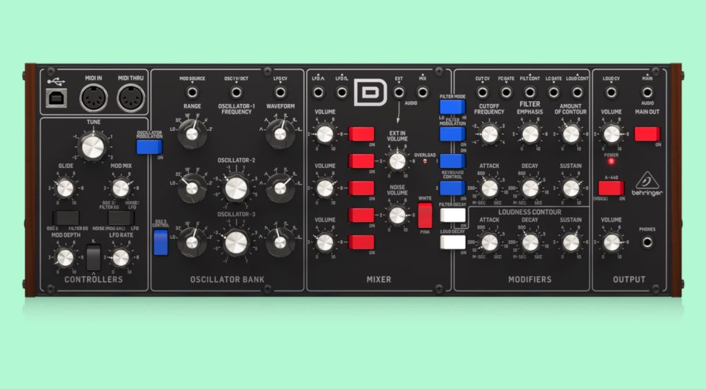I migliori sintetizzatori Moog: Behringer Modello D