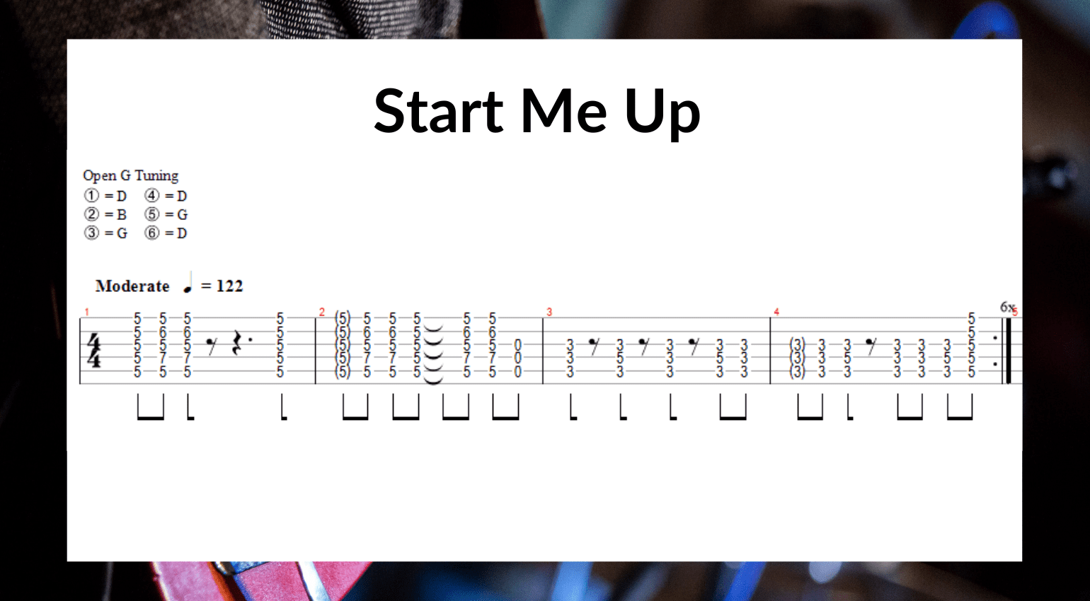 Riff in accordature aperte – Start Me Up
