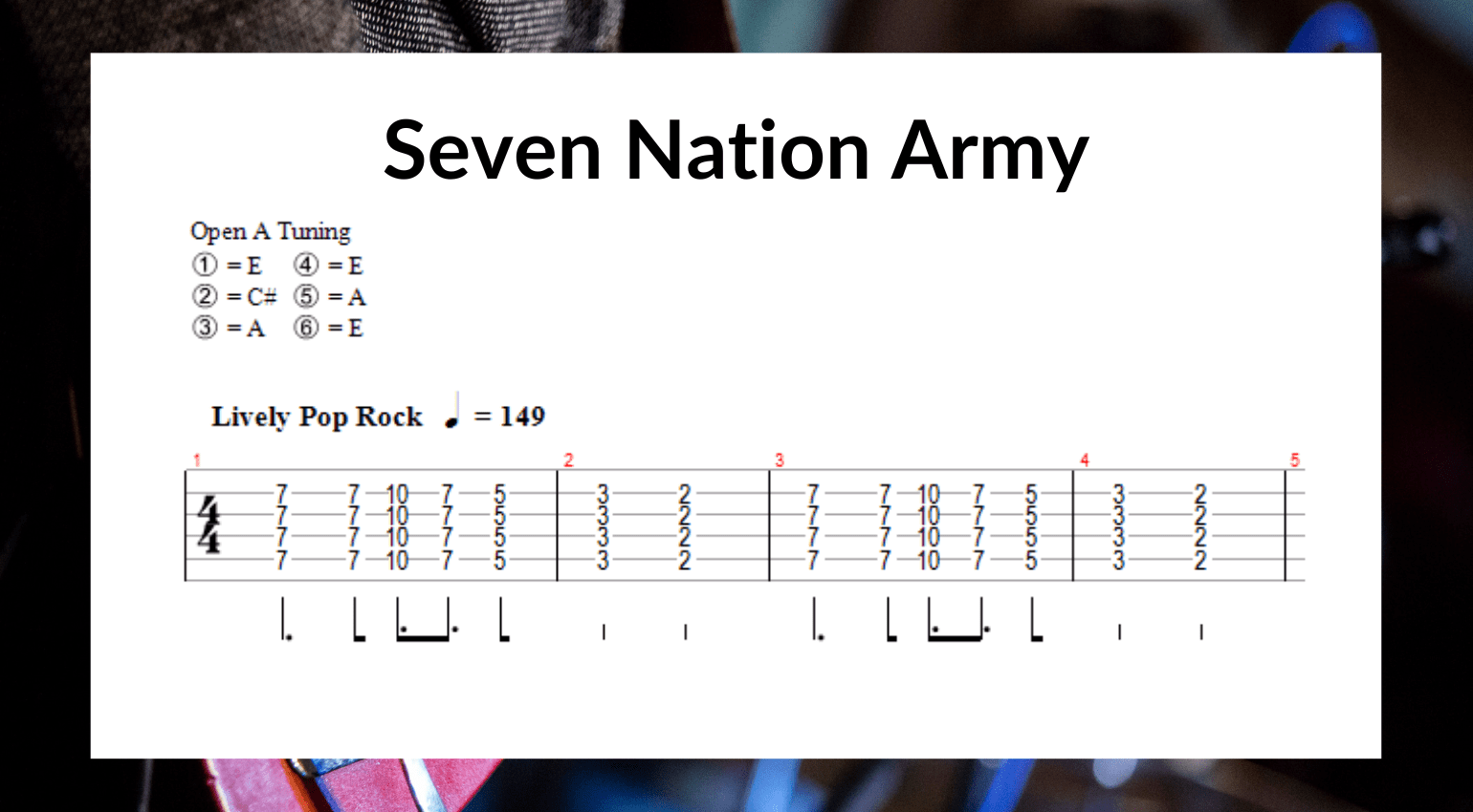 Riff in accordature aperte – Seven Nation Army