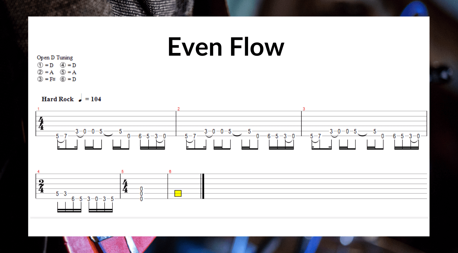 Riff in accordature aperte – Even Flow