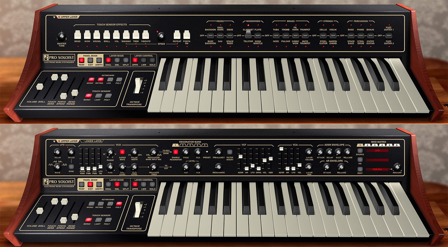 Pannelli del Cherry Audio Pro Soloist