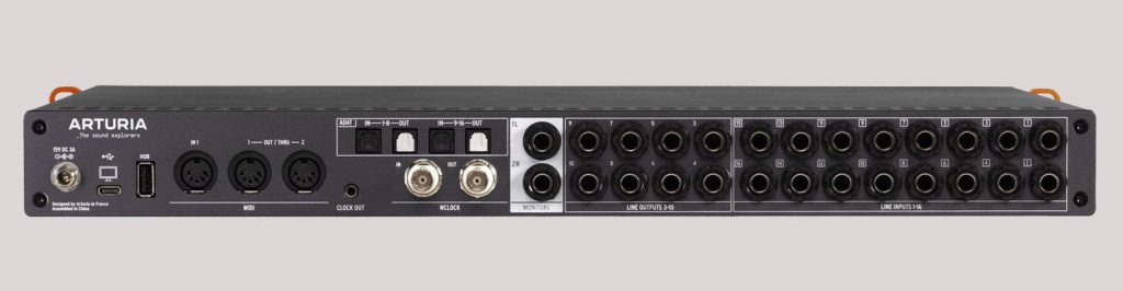 Il pannello posteriore della AudioFuse 16Rig