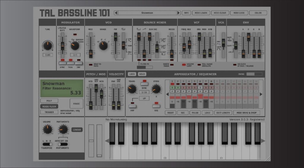 Il TAL Bassline 101 è l’emulazione software più autentica dell’SH-101