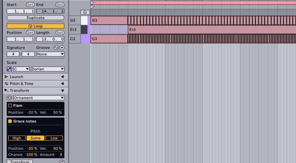 Trasformare, generare e splittare le note in Ableton Live 12
