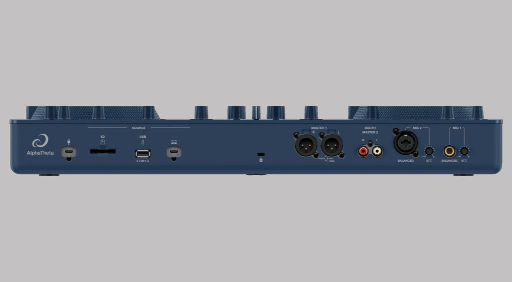 Il retro del nuovo sistema DJ di AlphaTeta