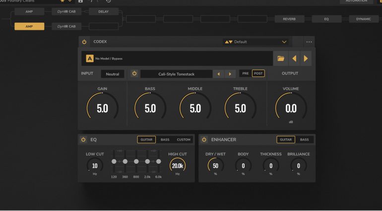 Amplificatori CODEC del Two Notes GENOME