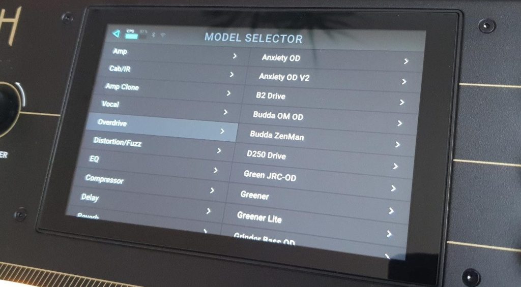 Selezione dell’overdrive