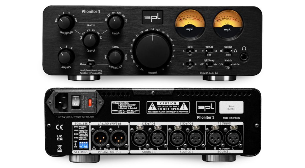 Fronte e Retro dell'SPL Phonitor 3