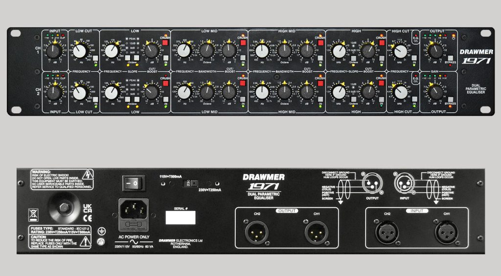 Fronte e Retro del Drawmer 1971