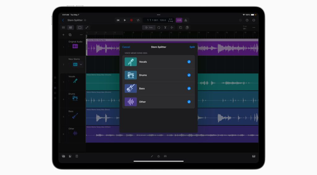 Stem Splitter porta la separazione audio automatica nella DAW di Apple