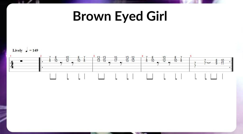 Riff di livello intermedio di chitarra - Brown Eyed Girl