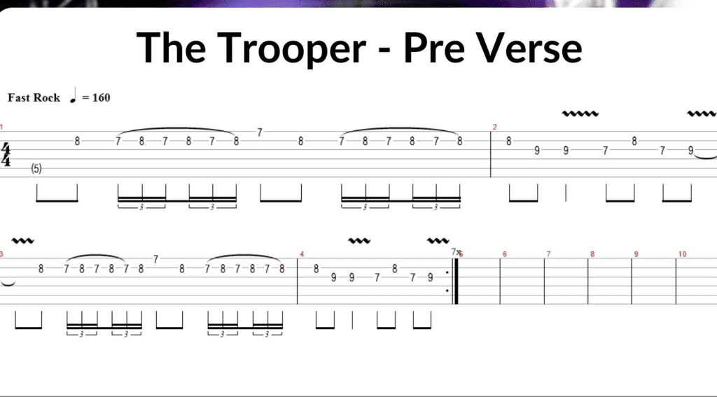 Riff di chitarra di livello intermedio - Pre-strofa di The Trooper