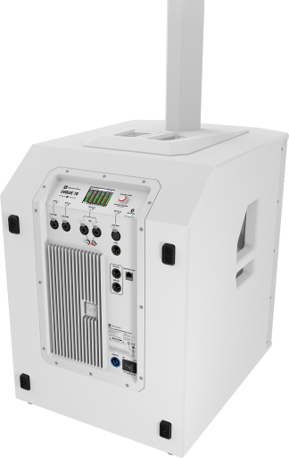 Il subwoofer di colore bianco dell’EVOLVE 70