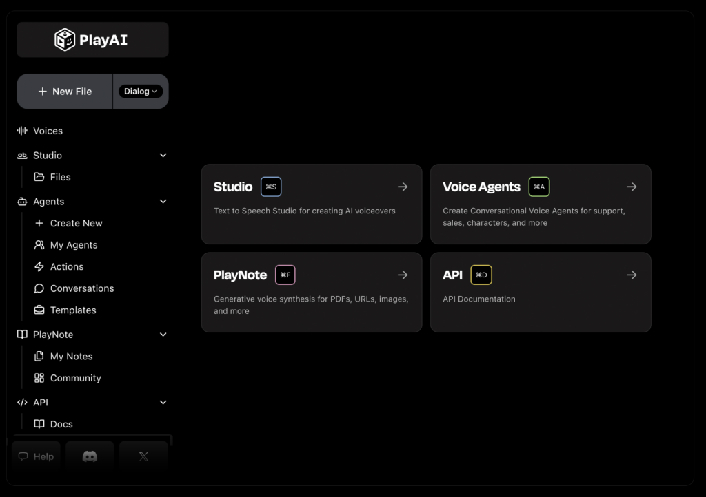 L'interfaccia di Play.ht