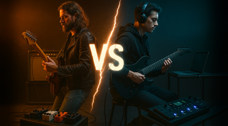 Analogico vs Digitale: la sfida eterna nei setup di chitarristi e bassisti - By Luca Angelici