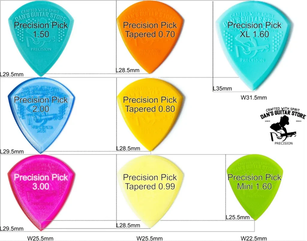 L'intera gamma di plettri