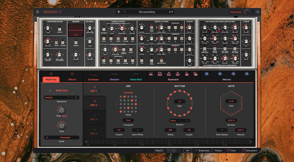 Arturia Memory V Arpeggiator