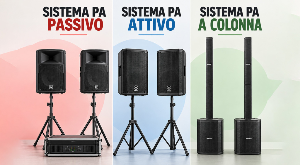 Tre sistemi audio diversi in mostra